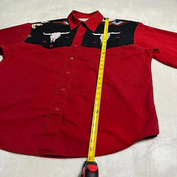 Vintage Yoked Western Cowboy Shirt Men's L Art-to-Wear Southwest Rockabilly - Picture 10 of 11